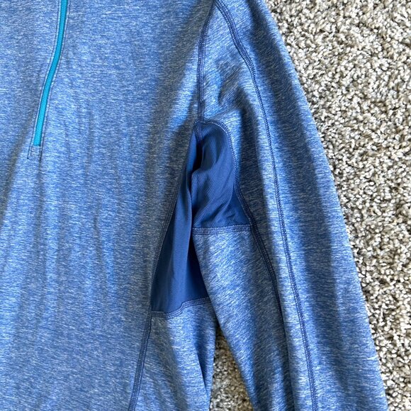 Lululemon Men's Sz Extra Large Blue Long Sleeve 1/4 Zip Pullover Training Shirt - Picture 5 of 8